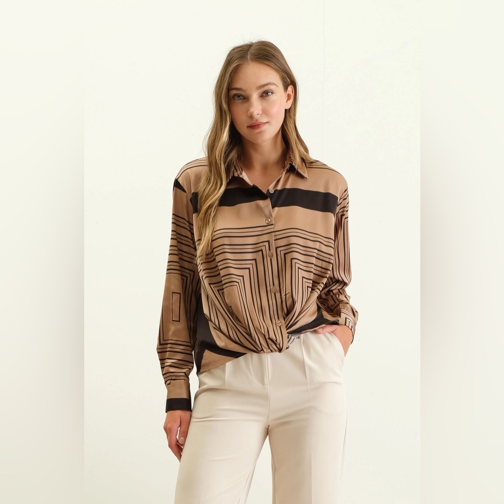 Geometric Patterned Blouse